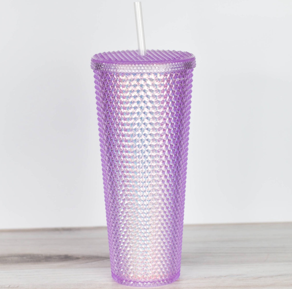 Rose Gold Iridescent Studded Tumbler