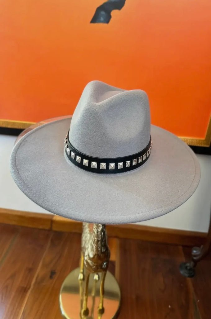 Western Round Studded Belt Fedora Hat