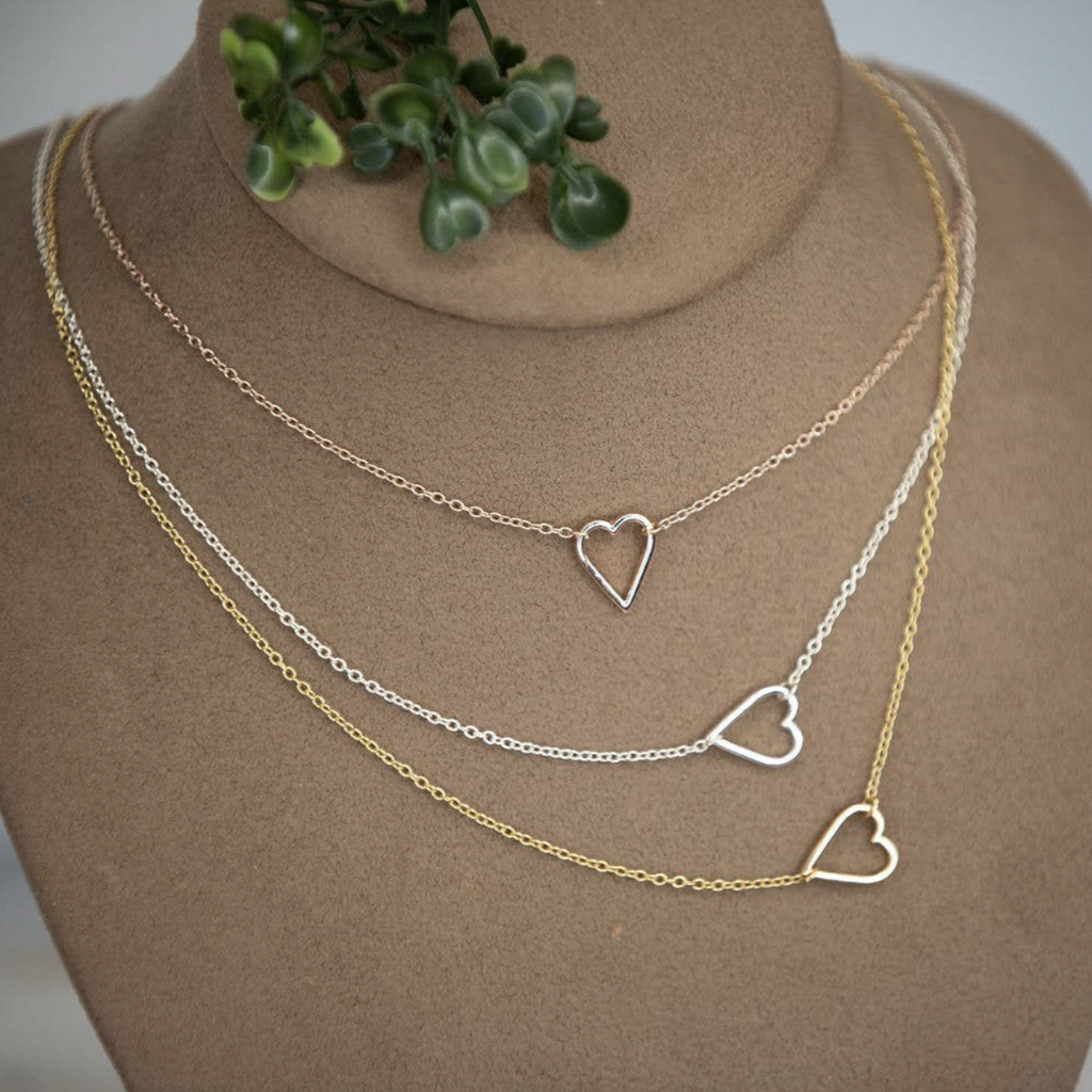 Sideways Heart Necklace - Gold