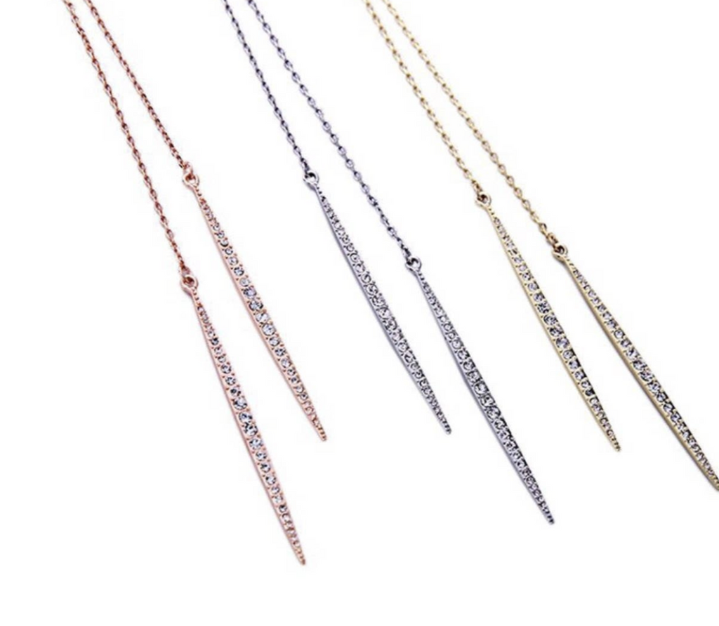 Pave Lariat Necklace - Gold
