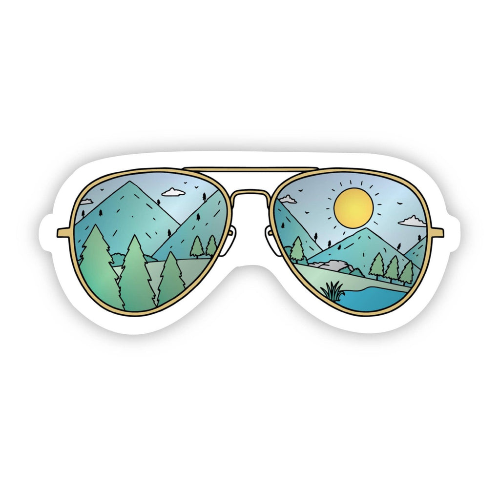 Sunglasses With Mountains Sticker