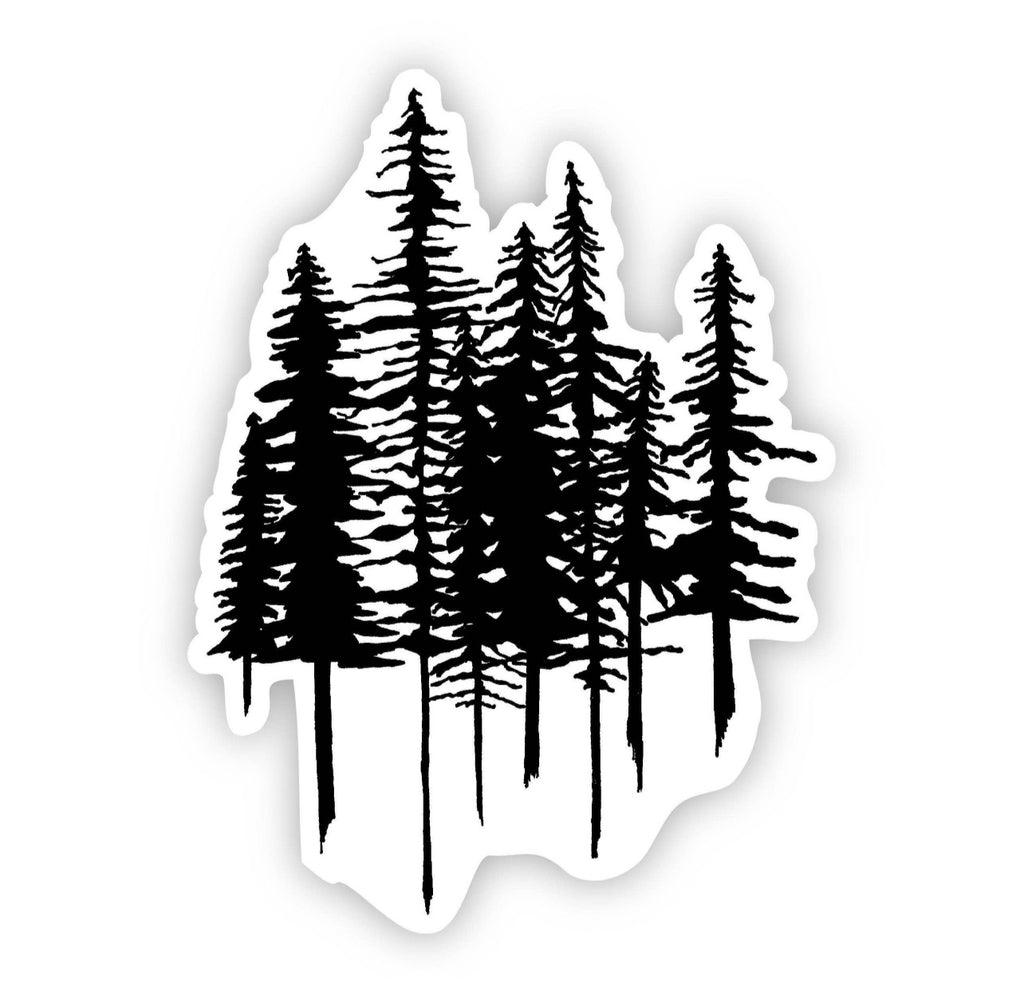 Black and White Trees Sticker