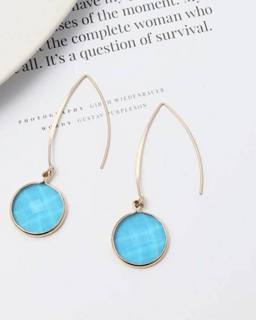 Blue and Gold Earrings